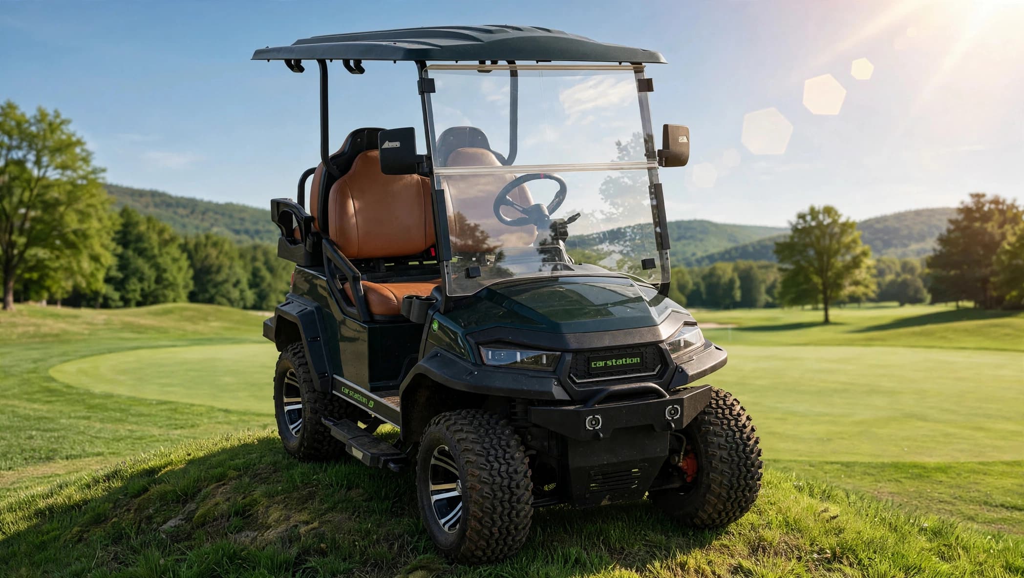Big Foot em acabamento verde escuro, num campo de golfe